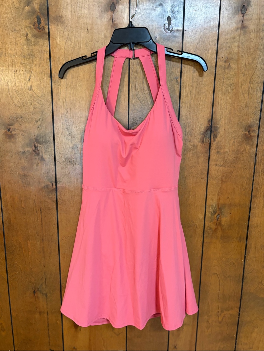 HALARA Coral Pink Halter Romper Dress